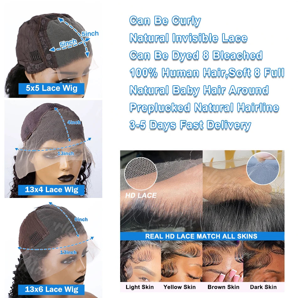 250% Brazilian Bone Straight Short Bob 13x6 Lace Frontal Human Hair HD Transparent Lace Front Bob Wig For Women