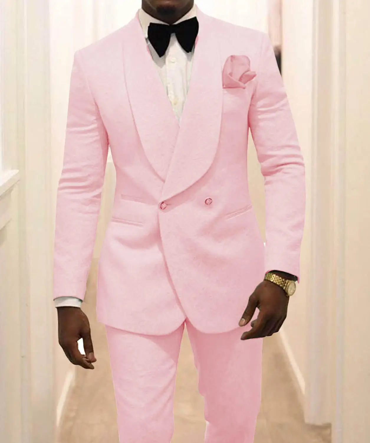 beautiful color Pattern Groom Tuxedos Shawl Lapel Men Suits 2 Pieces Wedding Best Man ( Jacket+Pants+Tie )