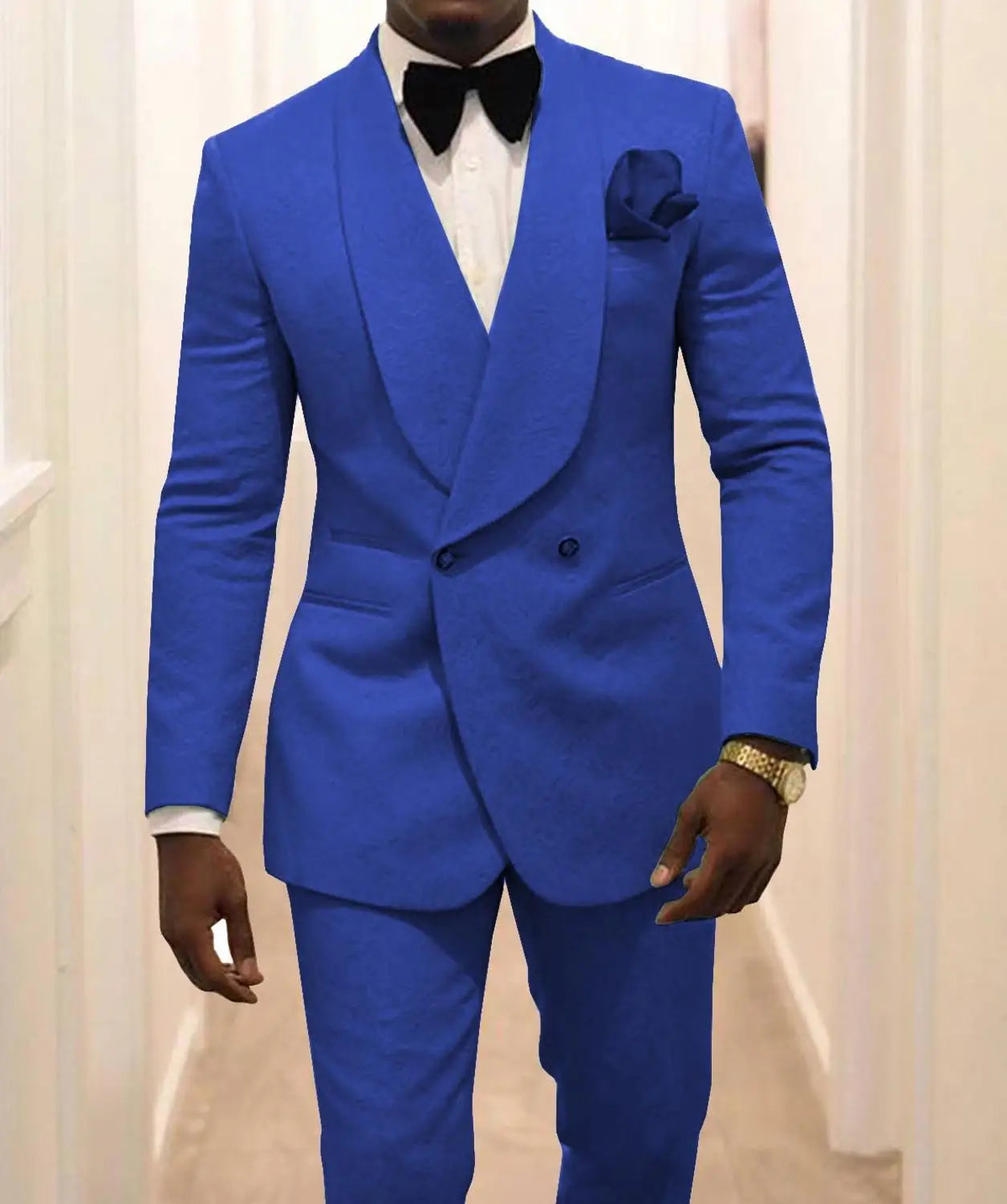 beautiful color Pattern Groom Tuxedos Shawl Lapel Men Suits 2 Pieces Wedding Best Man ( Jacket+Pants+Tie )
