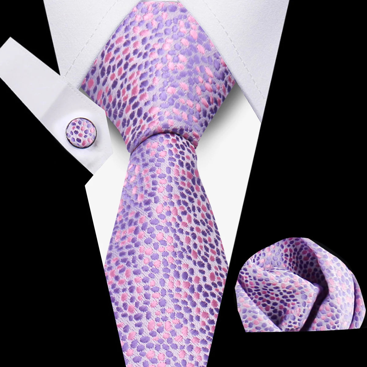 Tie For Men Classic Plaid Handkerchiefs Red Necktie Cufflinks For Men Blouse Business Wedding Accessories Women Collar Man Gift