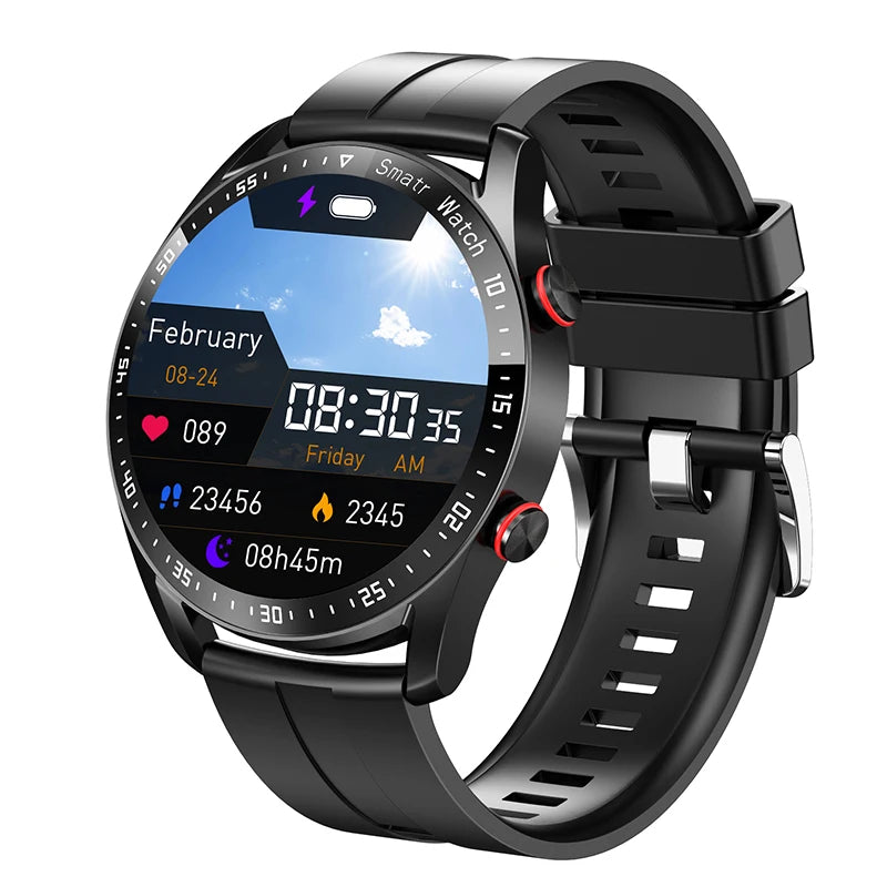 MyAn ECG+PPG Bluetooth Call Smart Watch Men Laser Health Blood Pressure Fitnes Sports Watches Man Sports Waterproof Smartwatch +Box