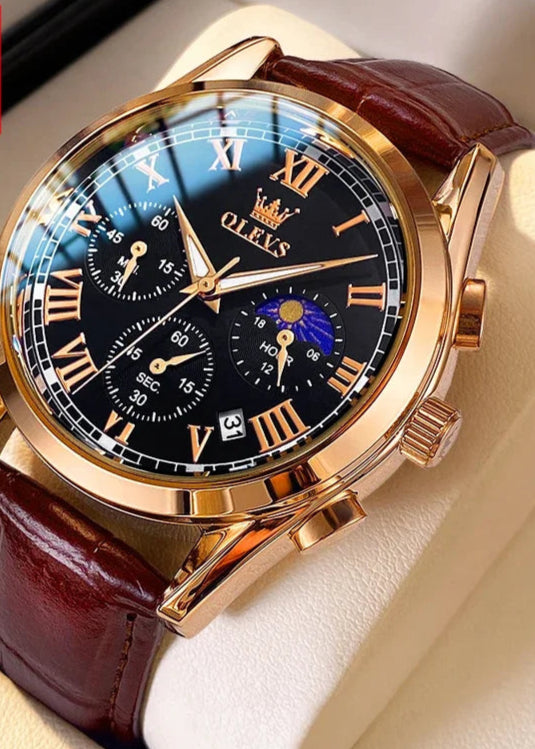 2871 Multifunctional Men's Watches Stainless steel Luminous Waterproof Luxury Men Wristwatch Business Watch Man