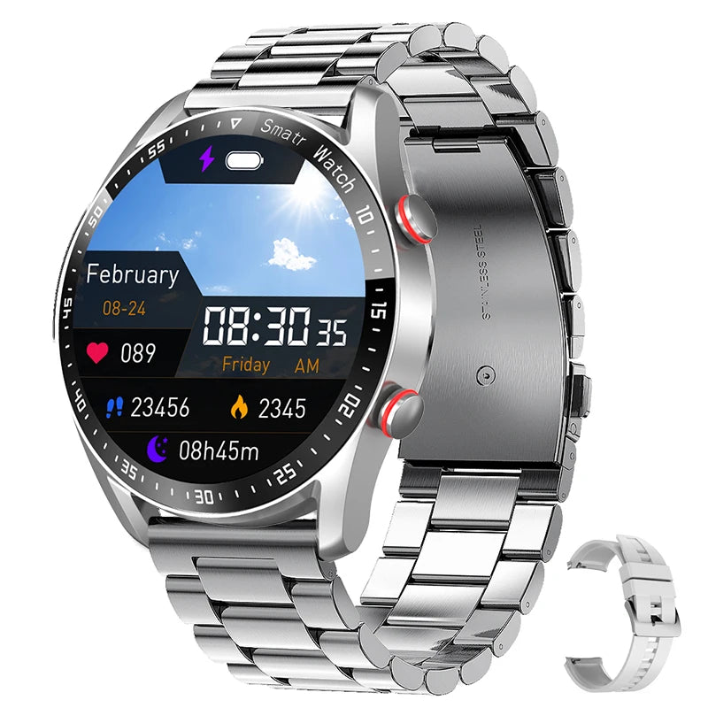 MyAn ECG+PPG Bluetooth Call Smart Watch Men Laser Health Blood Pressure Fitnes Sports Watches Man Sports Waterproof Smartwatch +Box