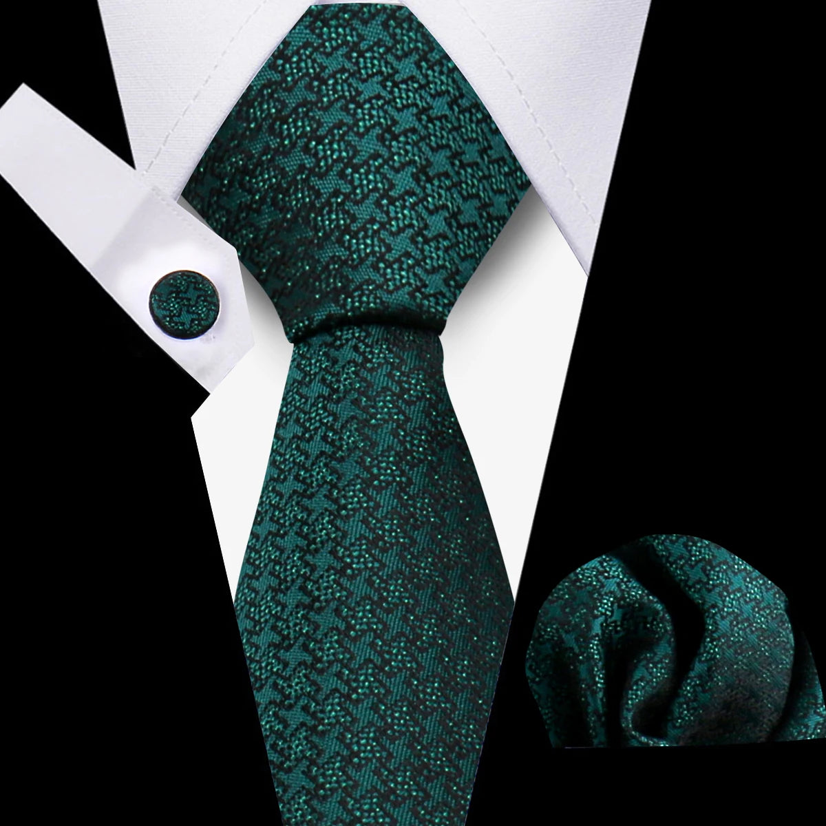 Tie For Men Classic Plaid Handkerchiefs Red Necktie Cufflinks For Men Blouse Business Wedding Accessories Women Collar Man Gift