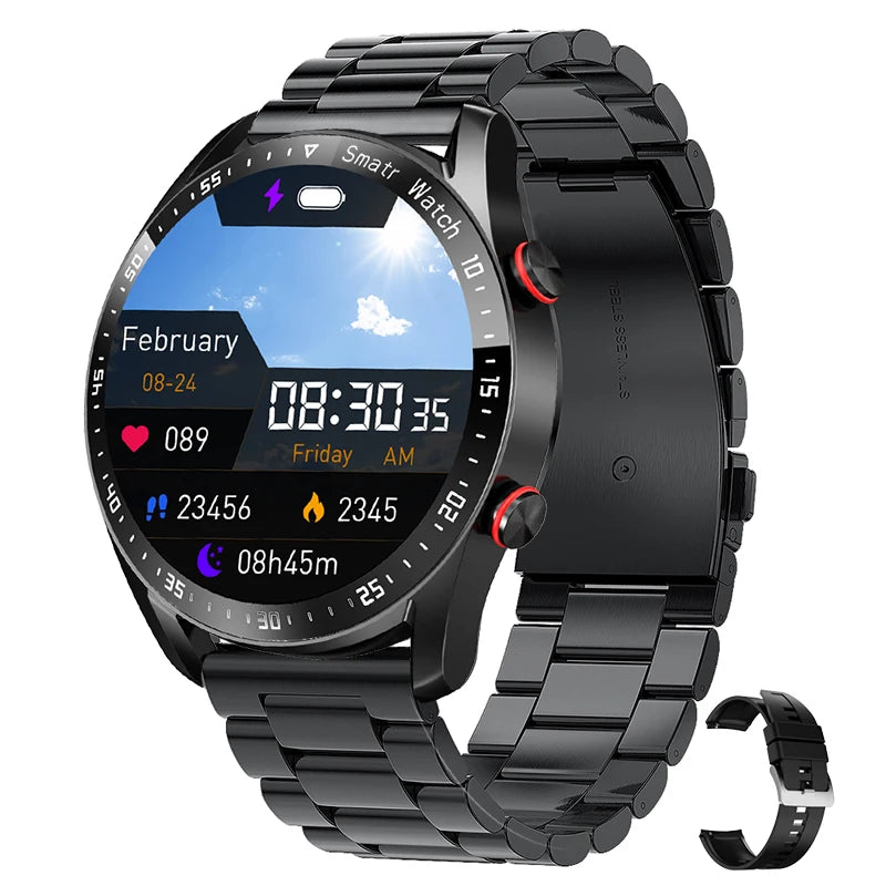 MyAn ECG+PPG Bluetooth Call Smart Watch Men Laser Health Blood Pressure Fitnes Sports Watches Man Sports Waterproof Smartwatch +Box