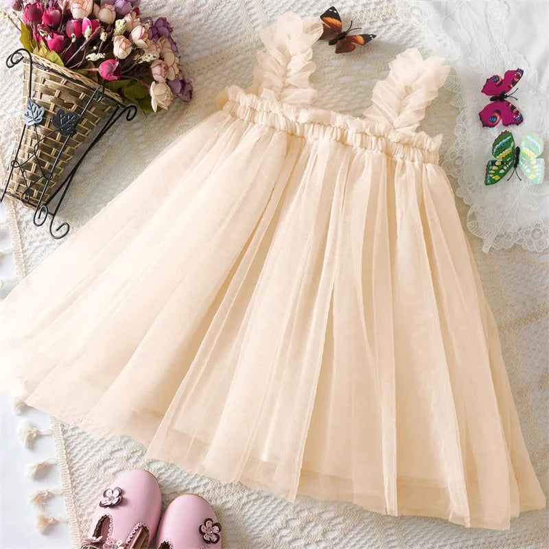 Kids Pearls Elegant Princess Dress for Girls Backless Bow Baby Girl 1st Birthday Baptism Tutu Gown Wedding Party Girls Dress