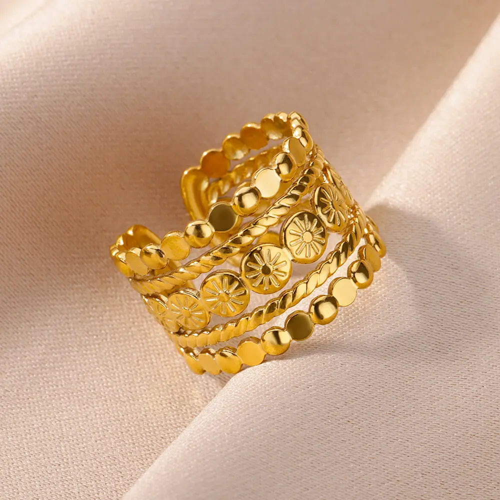 Stainless Steel Rings for Women Gold Color Women's Ring Female Male Luxury Jewelry Accessories