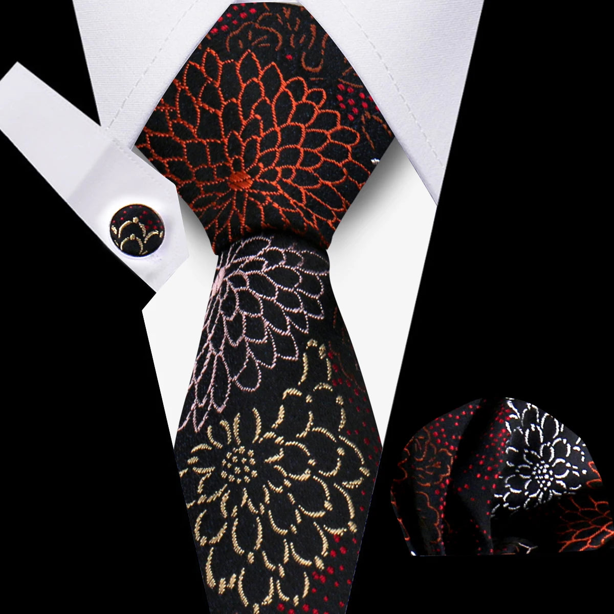 Tie For Men Classic Plaid Handkerchiefs Red Necktie Cufflinks For Men Blouse Business Wedding Accessories Women Collar Man Gift