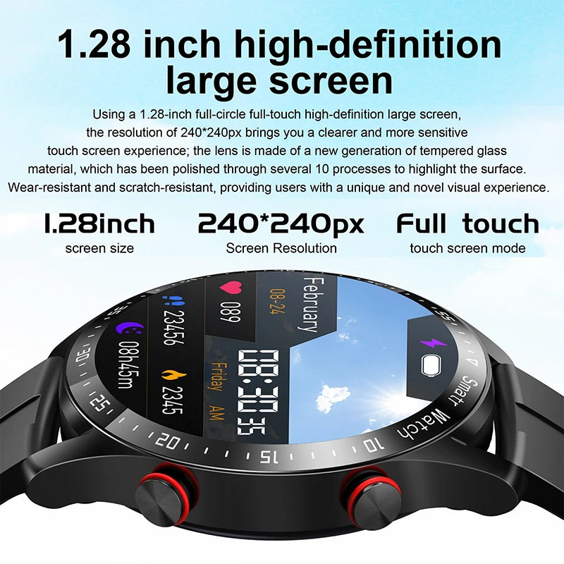 MyAn ECG+PPG Bluetooth Call Smart Watch Men Laser Health Blood Pressure Fitnes Sports Watches Man Sports Waterproof Smartwatch +Box