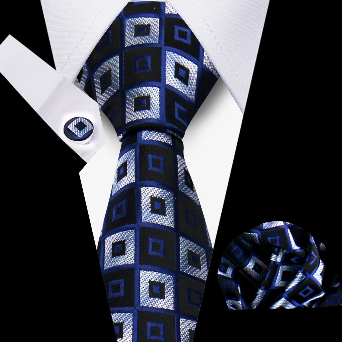 Tie For Men Classic Plaid Handkerchiefs Red Necktie Cufflinks For Men Blouse Business Wedding Accessories Women Collar Man Gift