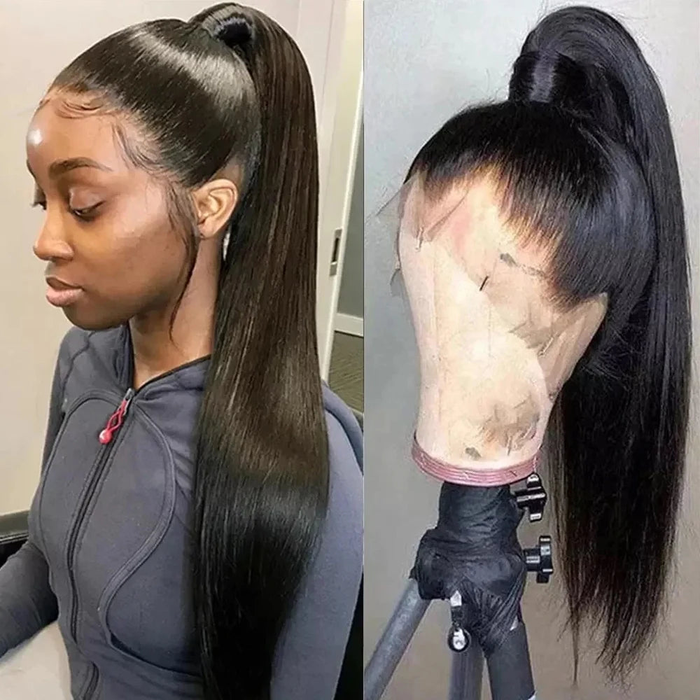 Wig 250 Density 360 Full Hd Lace Front Human Hair Wig Straight Frontal Wigs For Women Pre Plucked Glueless Wig Ready To Wear /20-36 inch / 250 density