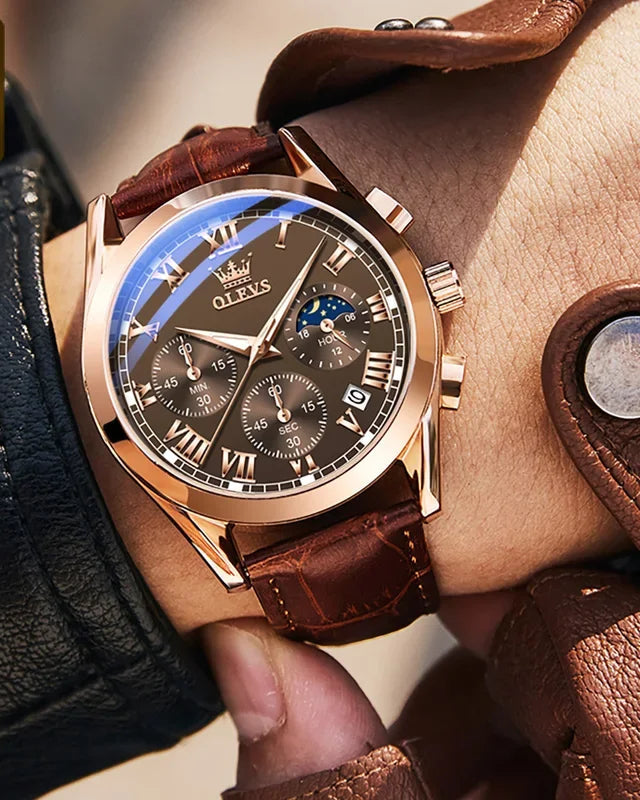 2871 Multifunctional Men's Watches Stainless steel Luminous Waterproof Luxury Men Wristwatch Business Watch Man