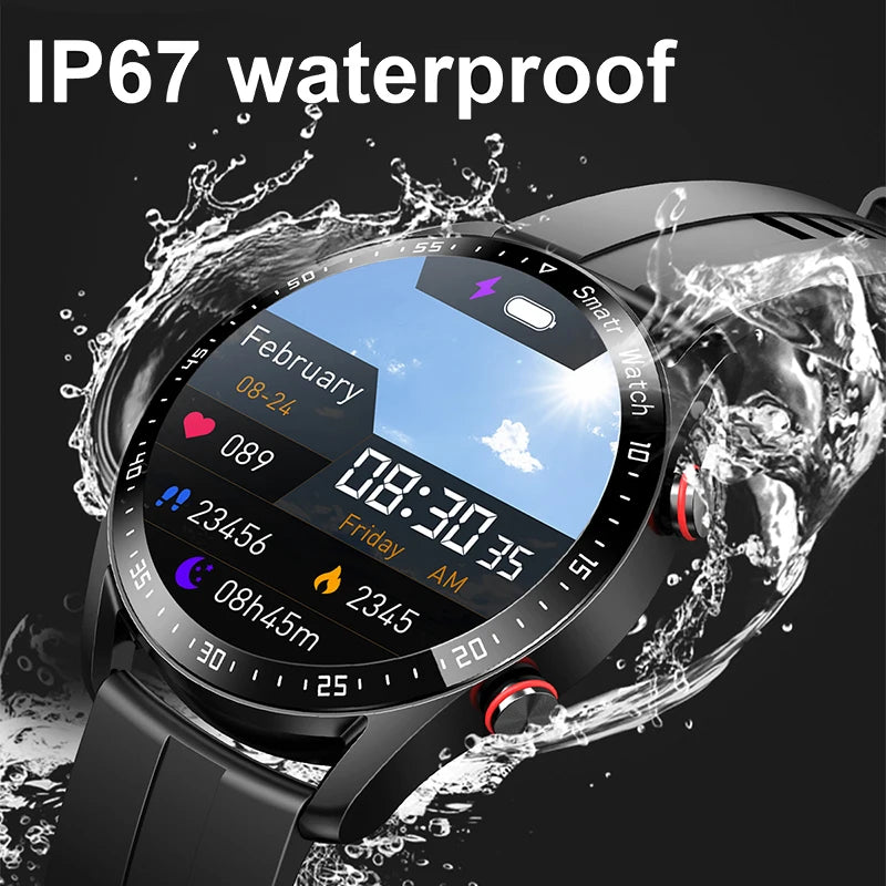 MyAn ECG+PPG Bluetooth Call Smart Watch Men Laser Health Blood Pressure Fitnes Sports Watches Man Sports Waterproof Smartwatch +Box