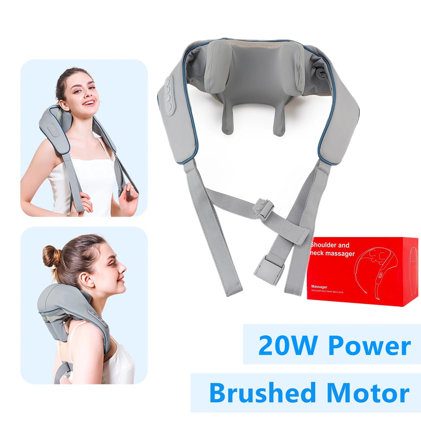 26W Brushless Motor Neck And Shoulder Massager Wireless Shoulder And Back Kneading Massage Shawl Neck