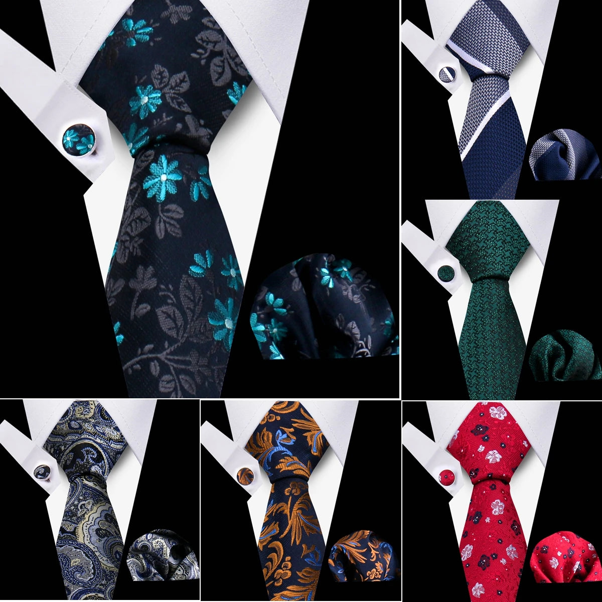 Tie For Men Classic Plaid Handkerchiefs Red Necktie Cufflinks For Men Blouse Business Wedding Accessories Women Collar Man Gift