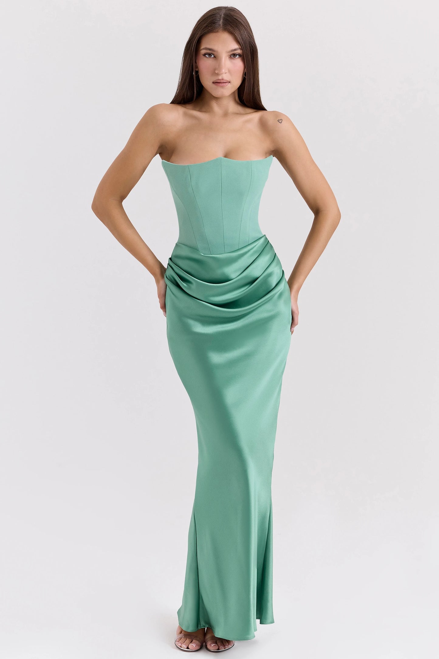 New dress Women's Evening Dress Strapless Pink Prom Party Dresses Sexy Satin Long Corset Dress Elegant Maxi Gala Dresses