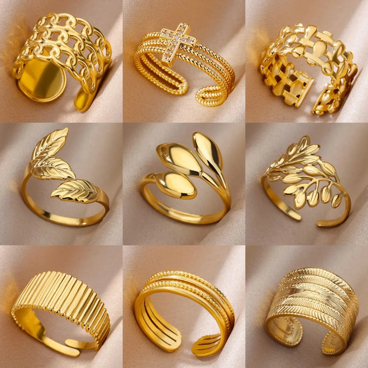 Stainless Steel Rings for Women Gold Color Women's Ring Female Male Luxury Jewelry Accessories