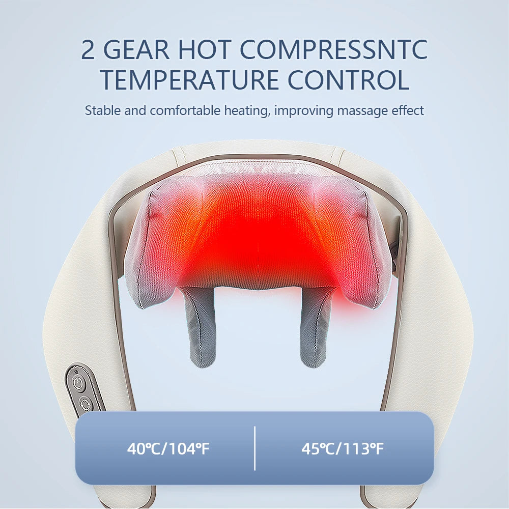 26W Brushless Motor Neck And Shoulder Massager Wireless Shoulder And Back Kneading Massage Shawl Neck