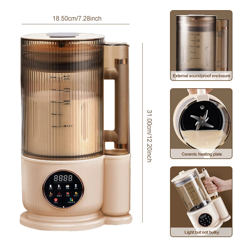 Intelligent Soy Milk Machine Electric Juicer Blender Soybean Milk Maker Wall Breaking Machine Rice Paste Maker Breakfast Machin