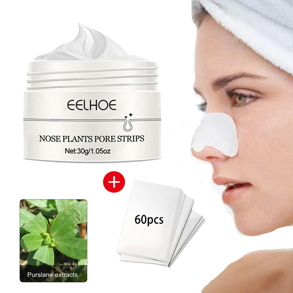 Dropshipping Nose Blackhead Remover 60pcs Stickers Nose Mask Pore Strip Blackhead Peeling Mask Deep Cleansing Skin Care