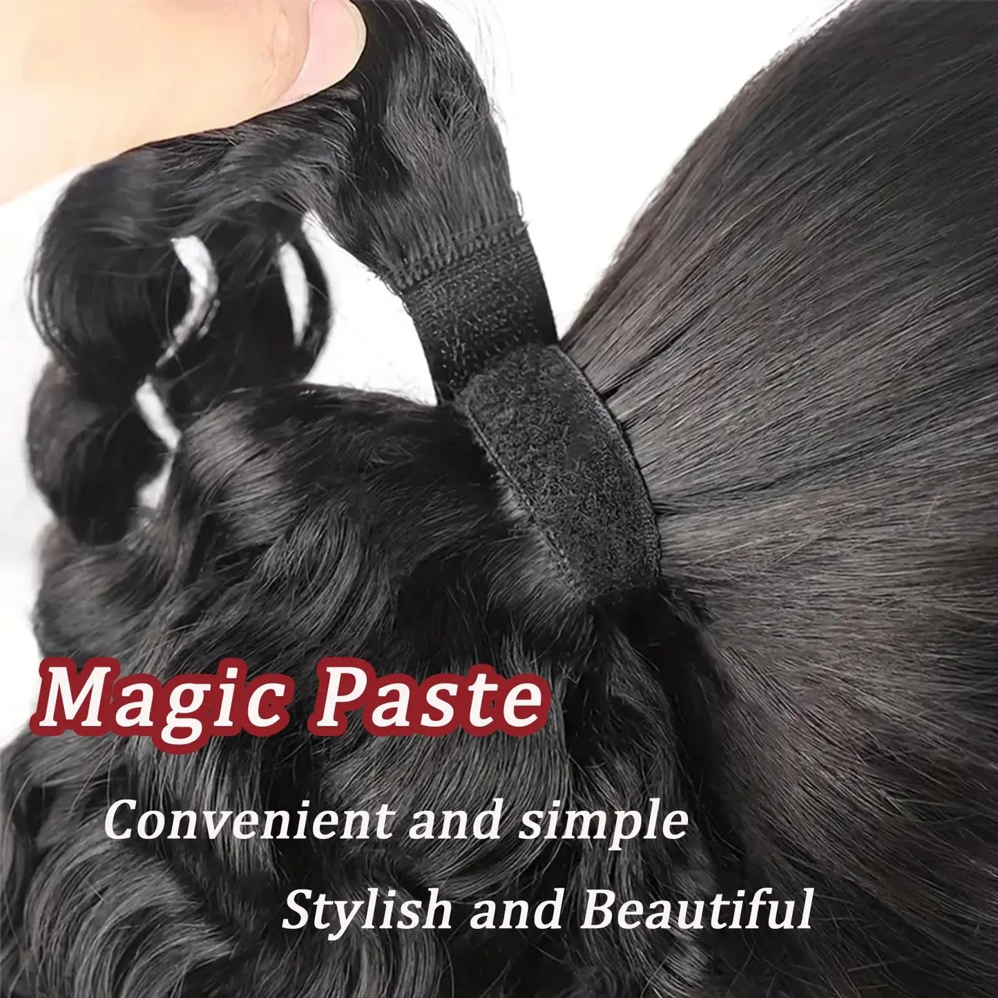 Ponytail Human Long Straight Hair Wrap Around Remy Hair Extensions Brazilian Hair Extensions Clip Ins Natural Color Hairpiece