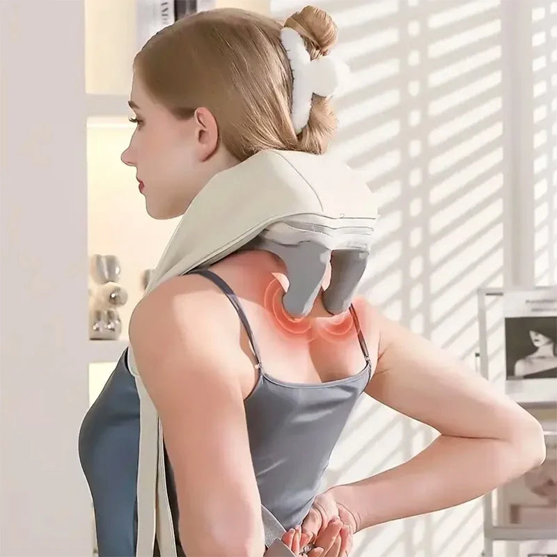My Annes Wireless Neck Massager With Hot Compress Neck And Back Shoulder Shiatsu Kneading Massage Shawl Neck Cervical Relaxing Trapezius