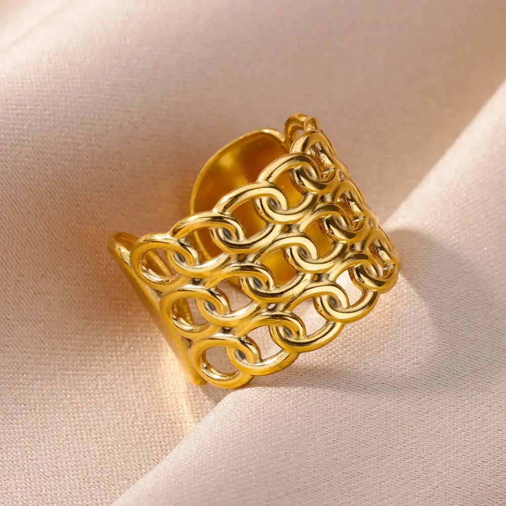 Stainless Steel Rings for Women Gold Color Women's Ring Female Male Luxury Jewelry Accessories