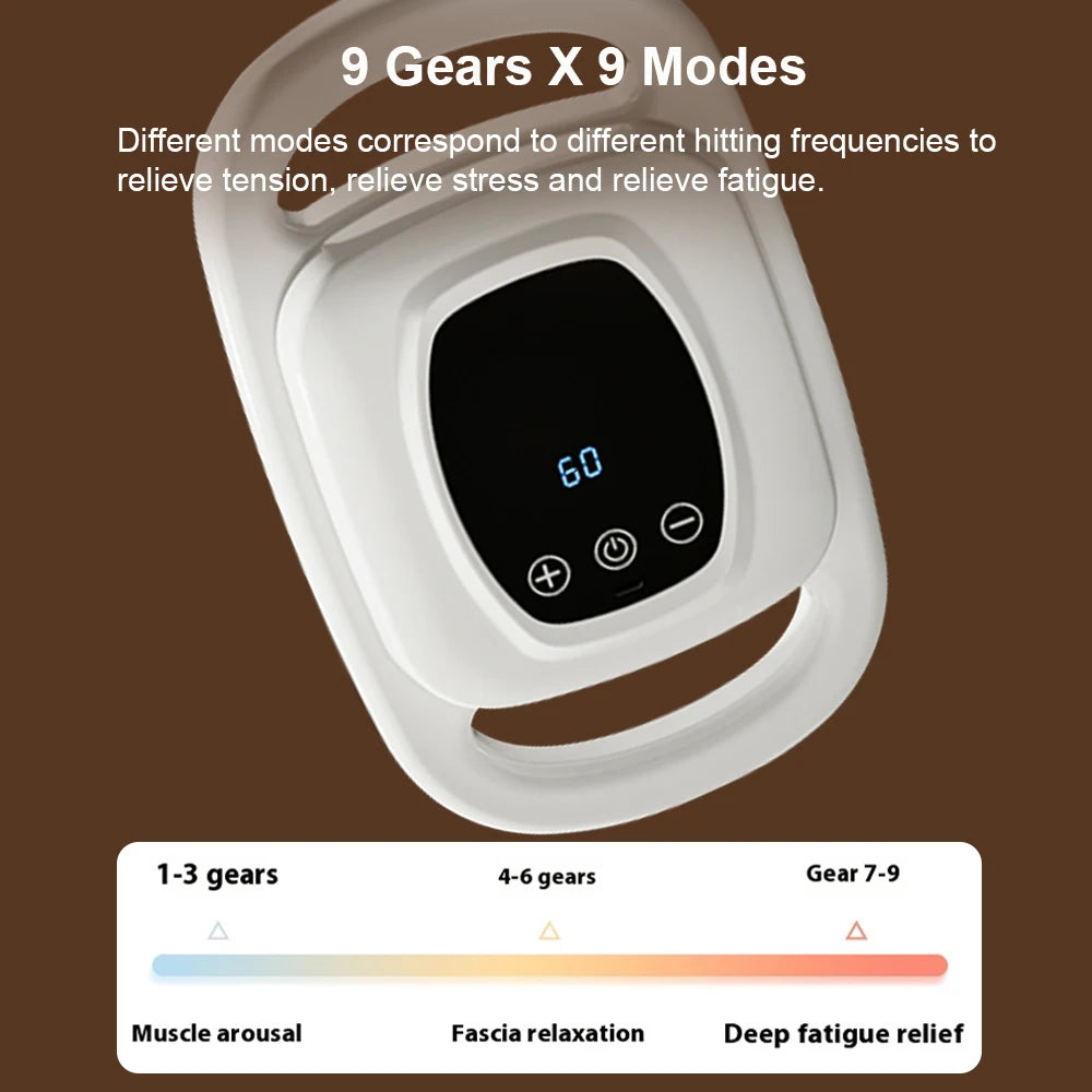 Gun Muscle Massager Gun Six Heads High Frequency Neck Waist Massage Machine Neck Shoulder Professional Fascia Massage Gun