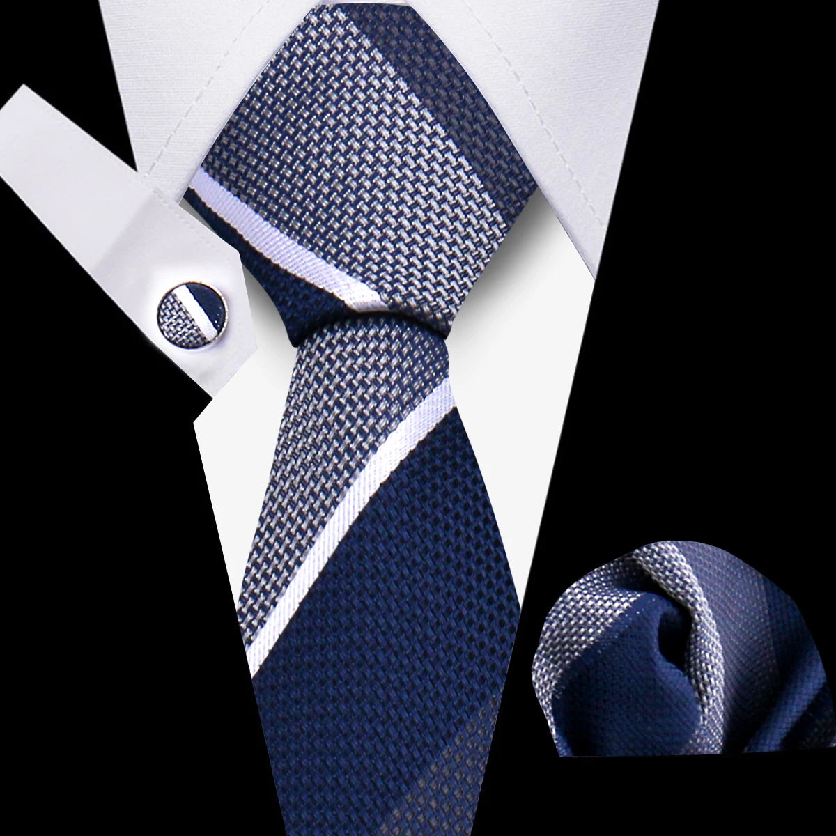 Tie For Men Classic Plaid Handkerchiefs Red Necktie Cufflinks For Men Blouse Business Wedding Accessories Women Collar Man Gift