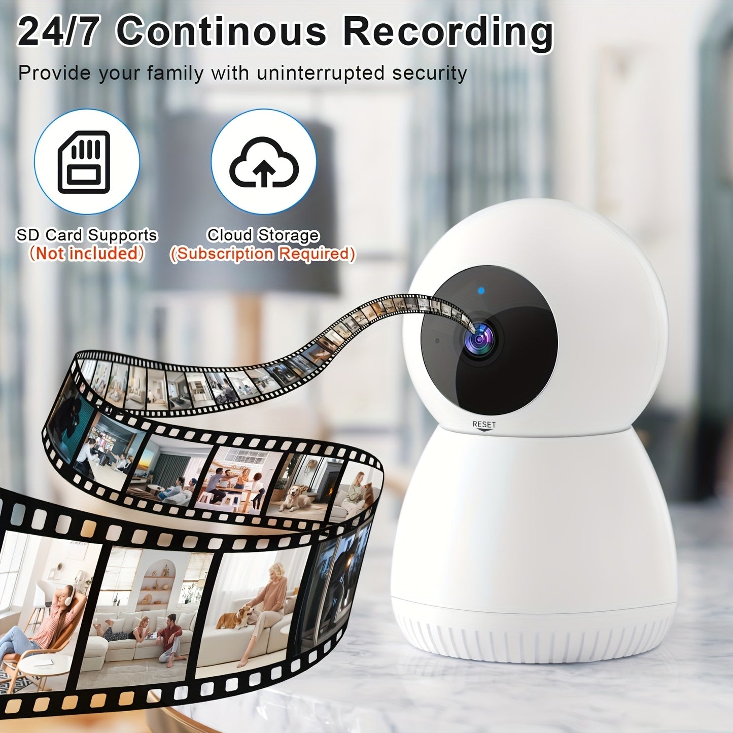 Security Camera Indoor Baby Monitor Pet Camera 360 Degree for Home Security Wireless, Dog Camera with 5/2.4 GHz WiFi, Two Way Audio Video Speaker, Smart Motion Tracking, Panoramic IR Night Vision, Compatible with Alexa And Ph