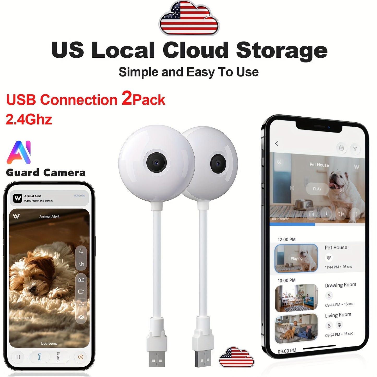 Security Camera Indoor Baby Monitor Pet Camera 360 Degree for Home Security Wireless, Dog Camera with 5/2.4 GHz WiFi, Two Way Audio Video Speaker, Smart Motion Tracking, Panoramic IR Night Vision, Compatible with Alexa And Ph