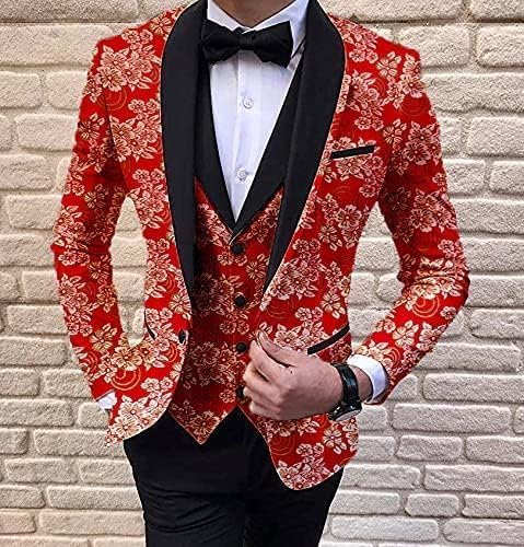 Boys Suit Wedding Tuxedo 3-Piece Set Floral 2-14 years Jacket Pants Vest Bow Tie Kids Fashion Slim Blazer 2023 New
