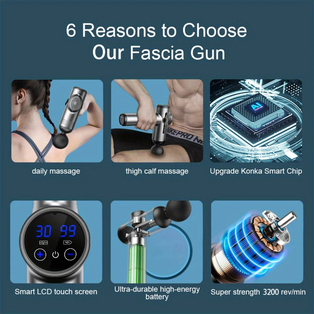 Portable Gun Vibration Massage Gun For Body Neck Back Deep Muscle Relaxation Fitness Slimming One Head