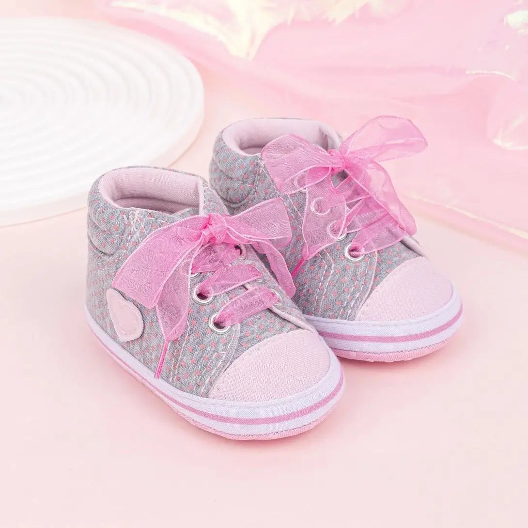 Newborn Baby Boys Girls High Tops Star Sneakers Soft Anti-Slip Sole Moccasins Infant Newborn Toddler First Walking Crib Shoes