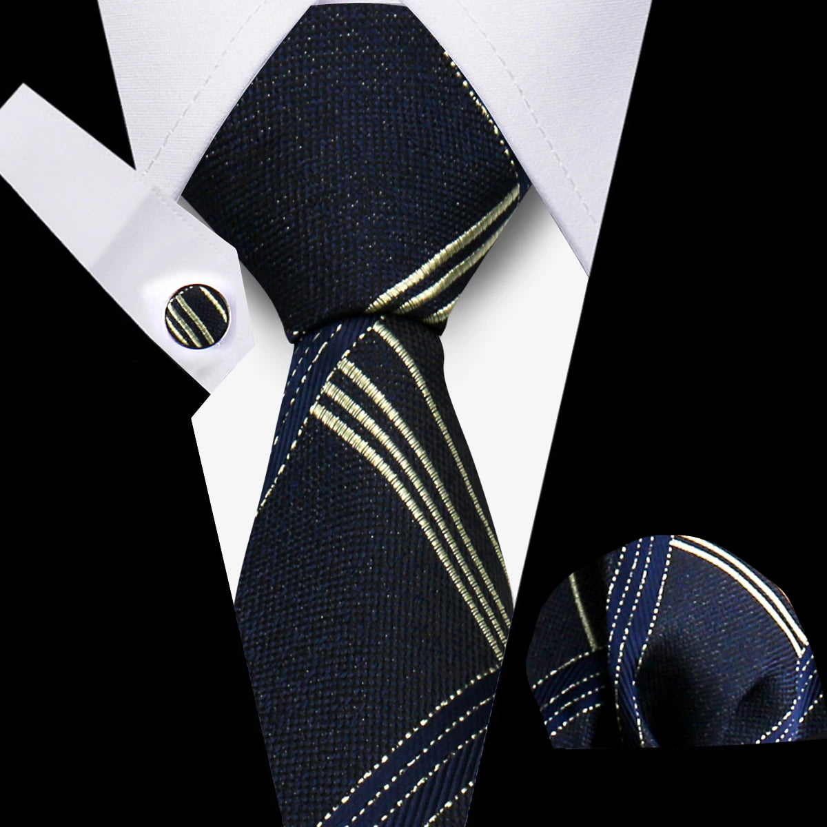 Tie For Men Classic Plaid Handkerchiefs Red Necktie Cufflinks For Men Blouse Business Wedding Accessories Women Collar Man Gift