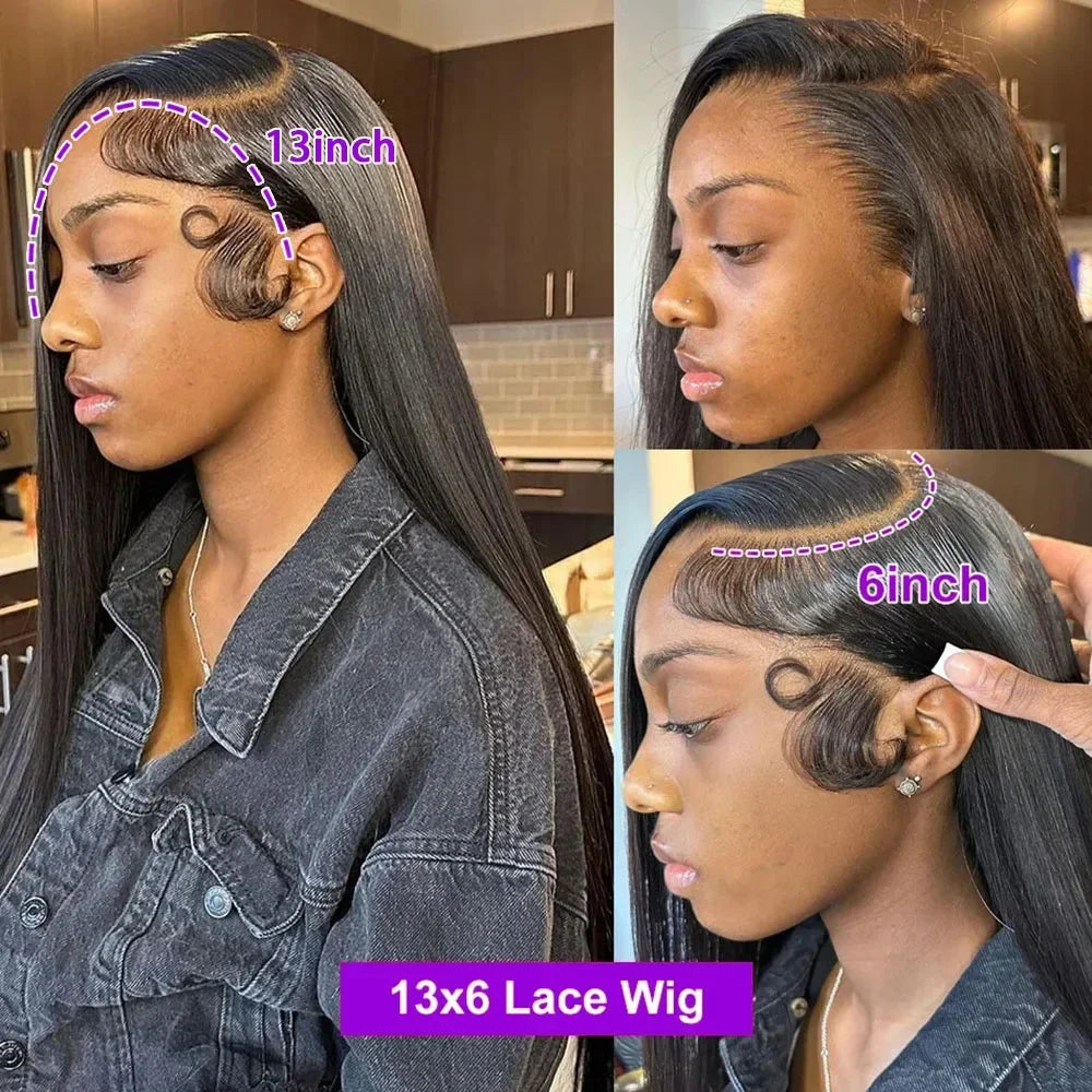 Wig 250 Density 360 Full Hd Lace Front Human Hair Wig Straight Frontal Wigs For Women Pre Plucked Glueless Wig Ready To Wear /20-36 inch / 250 density
